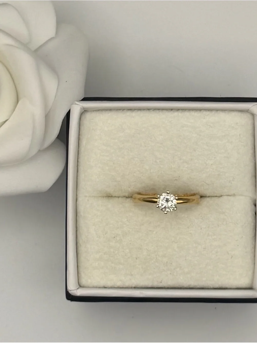 Classic 14k Gold with .5 Solitaire Diamond Engagement Ring - size 5.25